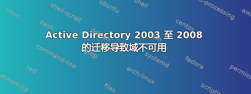 Active Directory 2003 至 2008 的迁移导致域不可用