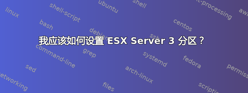 我应该如何设置 ESX Server 3 分区？