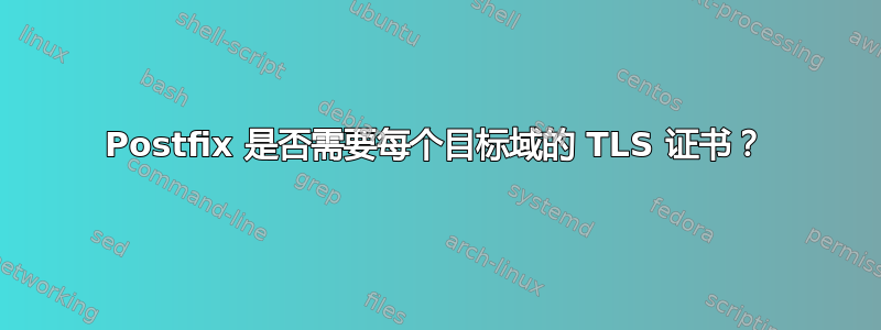 Postfix 是否需要每个目标域的 TLS 证书？