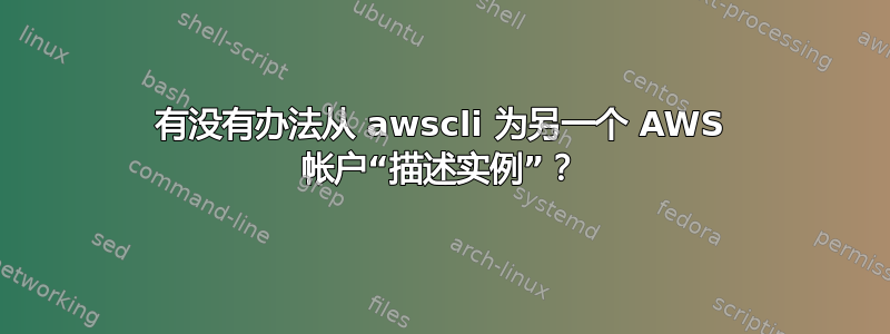 有没有办法从 awscli 为另一个 AWS 帐户“描述实例”？