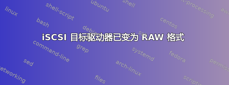 iSCSI 目标驱动器已变为 RAW 格式