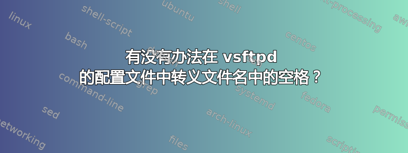 有没有办法在 vsftpd 的配置文件中转义文件名中的空格？