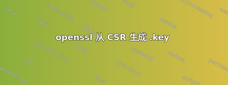 openssl 从 CSR 生成 .key