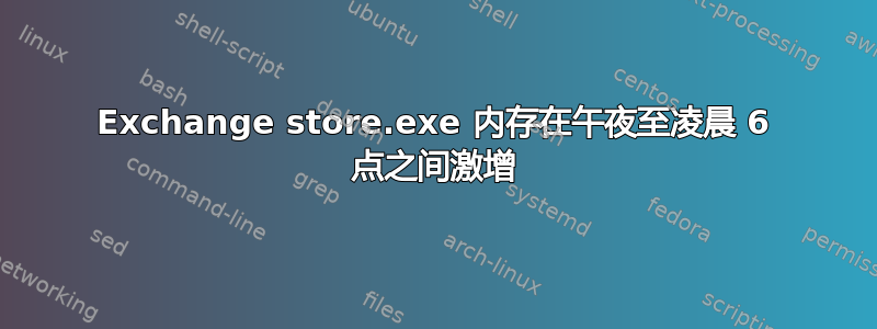 Exchange store.exe 内存在午夜至凌晨 6 点之间激增