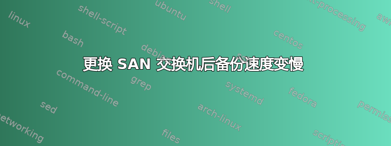 更换 SAN 交换机后备份速度变慢