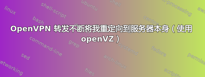 OpenVPN 转发不断将我重定向到服务器本身（使用 openVZ）