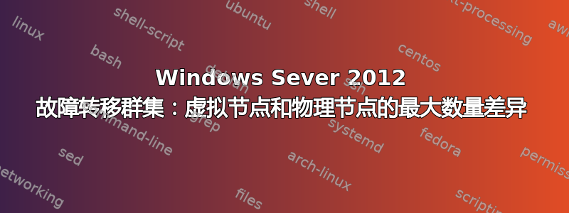 Windows Sever 2012 故障转移群集：虚拟节点和物理节点的最大数量差异