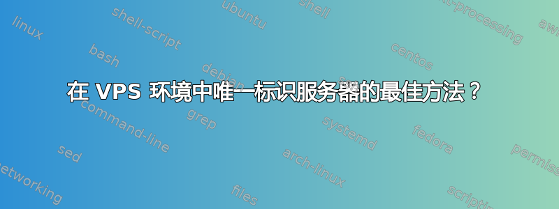 在 VPS 环境中唯一标识服务器的最佳方法？