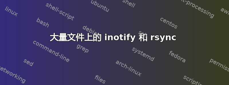 大量文件上的 inotify 和 rsync