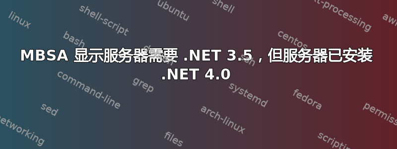 MBSA 显示服务器需要 .NET 3.5，但服务器已安装 .NET 4.0