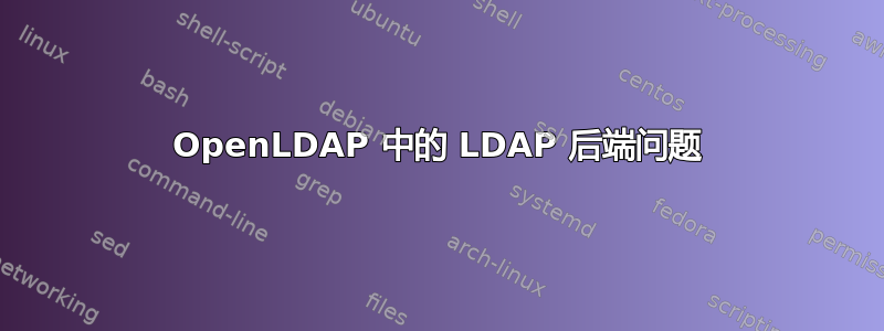 OpenLDAP 中的 LDAP 后端问题