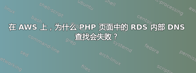 在 AWS 上，为什么 PHP 页面中的 RDS 内部 DNS 查找会失败？