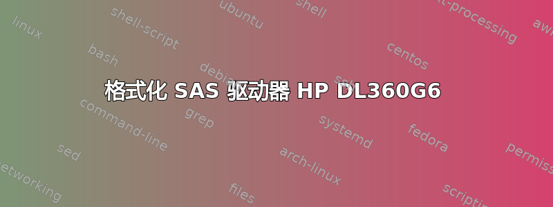 格式化 SAS 驱动器 HP DL360G6