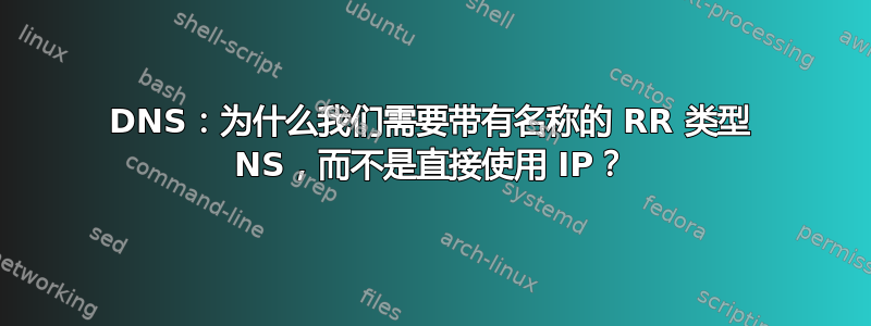 DNS：为什么我们需要带有名称的 RR 类型 NS，而不是直接使用 IP？