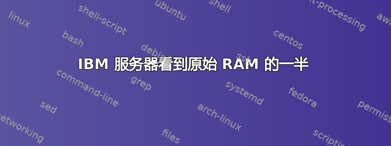 IBM 服务器看到原始 RAM 的一半