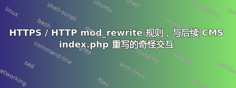 HTTPS / HTTP mod_rewrite 规则，与后续 CMS index.php 重写的奇怪交互