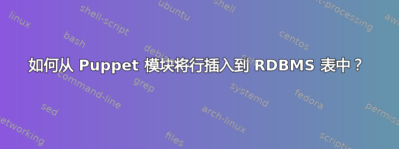 如何从 Puppet 模块将行插入到 RDBMS 表中？