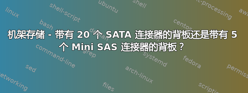 机架存储 - 带有 20 个 SATA 连接器的背板还是带有 5 个 Mini SAS 连接器的背板？