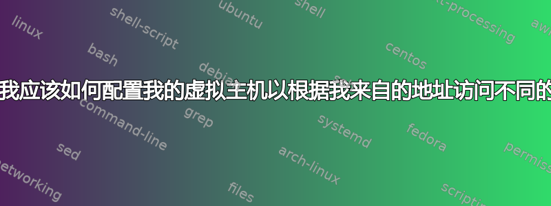 AWS：我应该如何配置我的虚拟主机以根据我来自的地址访问不同的目录？