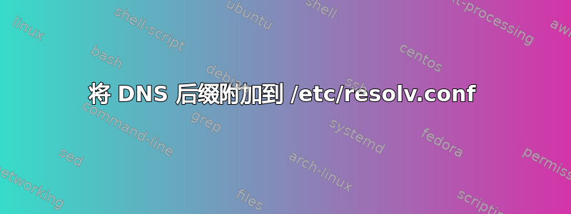 将 DNS 后缀附加到 /etc/resolv.conf