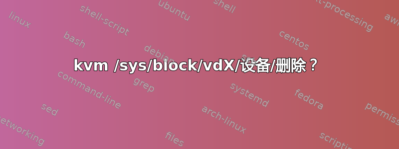 kvm /sys/block/vdX/设备/删除？