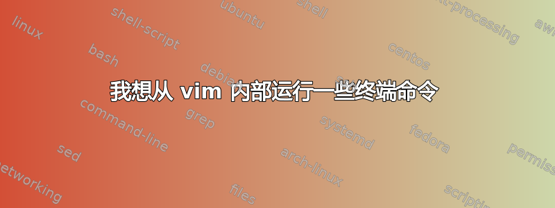 我想从 vim 内部运行一些终端命令