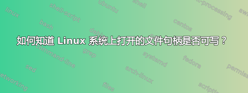 如何知道 Linux 系统上打开的文件句柄是否可写？