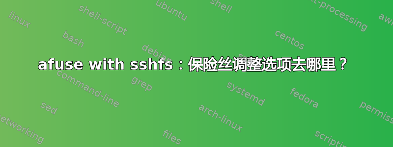 afuse with sshfs：保险丝调整选项去哪里？