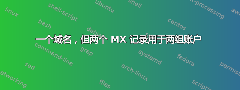 一个域名，但两个 MX 记录用于两组账户