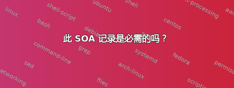 此 SOA 记录是必需的吗？