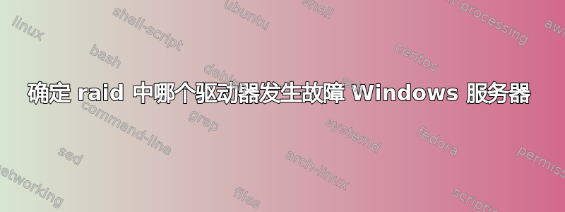 确定 raid 中哪个驱动器发生故障 Windows 服务器