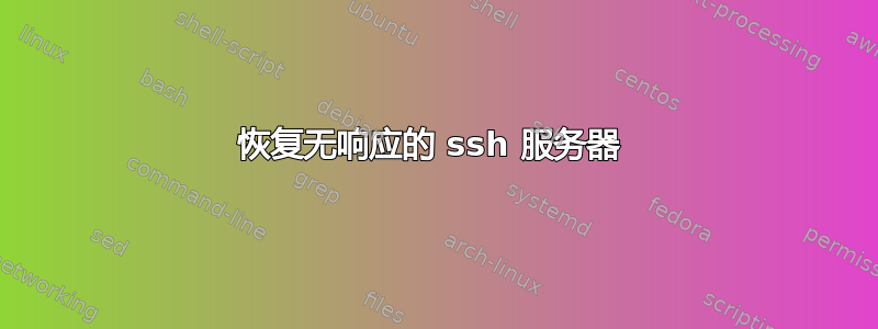 恢复无响应的 ssh 服务器 