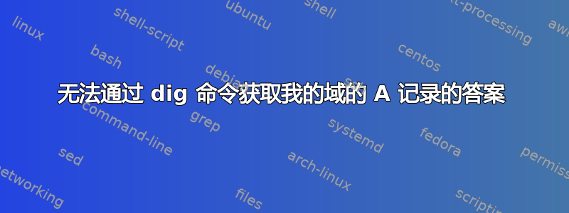 无法通过 dig 命令获取我的域的 A 记录的答案