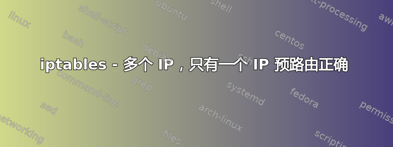 iptables - 多个 IP，只有一个 IP 预路由正确