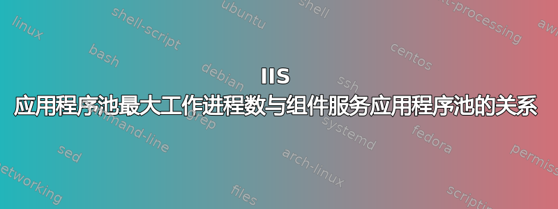 IIS 应用程序池最大工作进程数与组件服务应用程序池的关系