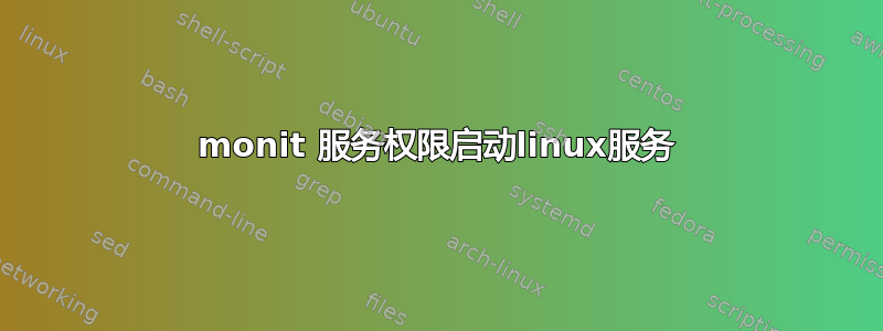 monit 服务权限启动linux服务