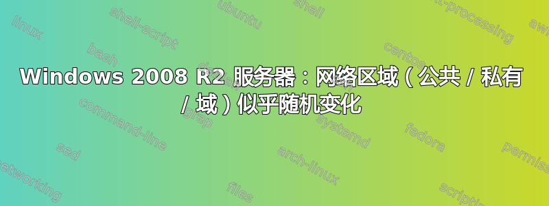 Windows 2008 R2 服务器：网络区域（公共 / 私有 / 域）似乎随机变化