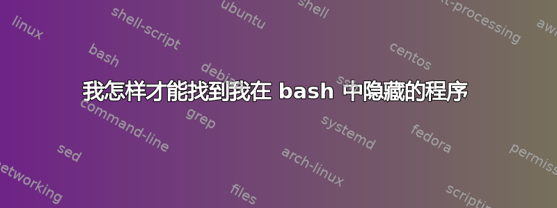 我怎样才能找到我在 bash 中隐藏的程序