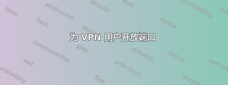 为 VPN 用户开放端口