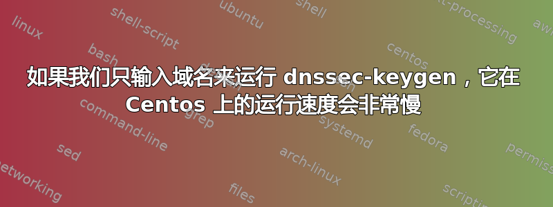 如果我们只输入域名来运行 dnssec-keygen，它在 Centos 上的运行速度会非常慢