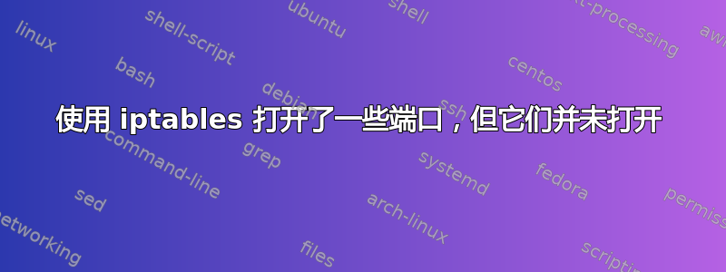 使用 iptables 打开了一些端口，但它们并未打开