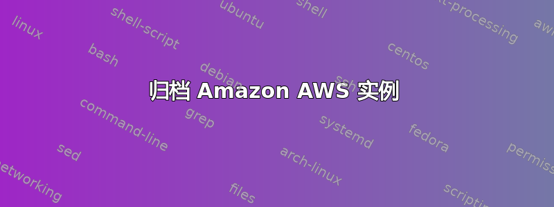 归档 Amazon AWS 实例