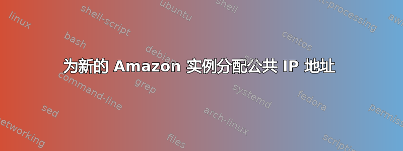 为新的 Amazon 实例分配公共 IP 地址