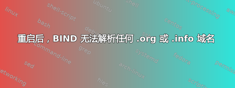 重启后，BIND 无法解析任何 .org 或 .info 域名