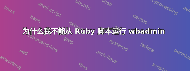 为什么我不能从 Ruby 脚本运行 wbadmin