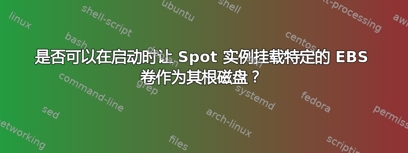 是否可以在启动时让 Spot 实例挂载特定的 EBS 卷作为其根磁盘？