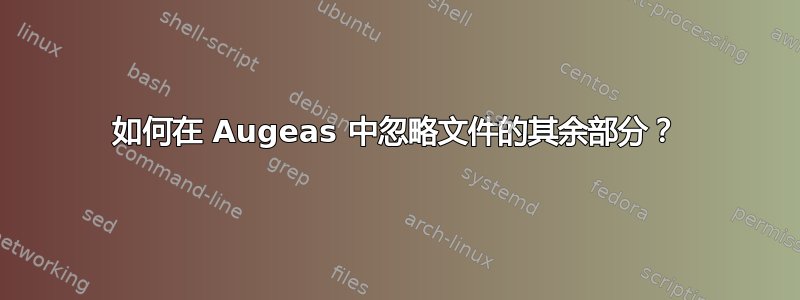 如何在 Augeas 中忽略文件的其余部分？