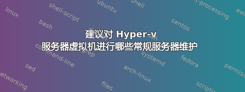 建议对 Hyper-v 服务器虚拟机进行哪些常规服务器维护 