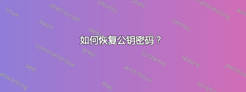 如何恢复公钥密码？