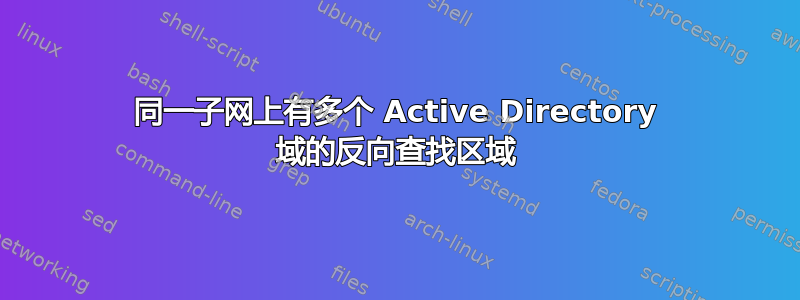 同一子网上有多个 Active Directory 域的反向查找区域